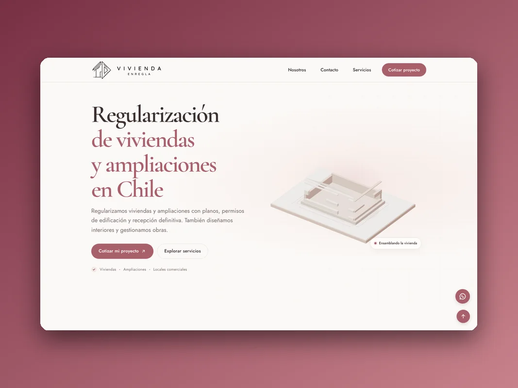 Portada del sitio de Vivienda en Regla con regularización de viviendas y ampliaciones